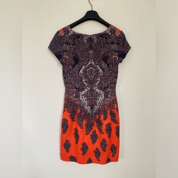 Club Monaco Paisley Silk and Wool Mini Dress - Picture 3 of 7